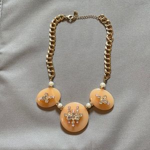 Gold and Peach Statement Necklace
